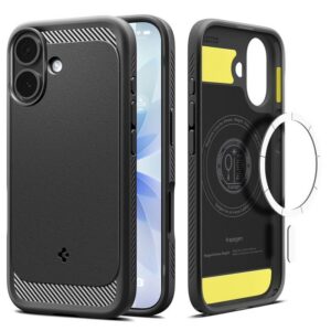 Dėklas Spigen Rugged Armor Mag MagSafe iPhone 17, matinis juodas