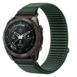 Dirželis Tech-Protect NylonLoop Garmin Fenix 5X / 5X Plus / 6X / 6X Pro / 7X / 8 / 8 Pro / 9 / 9 Pro (51 mm), karinis žalias