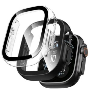 Dėklas Tech-Protect Defense Apple Watch Ultra 1 / 2 / 3 / 4 (49 mm), 2 vnt., juodas ir skaidrus