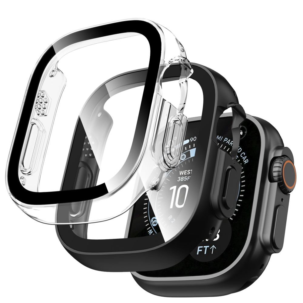 Dėklas Tech-Protect Defense Apple Watch Ultra 1 / 2 / 3 / 4 (49 mm), 2 vnt., juodas ir skaidrus