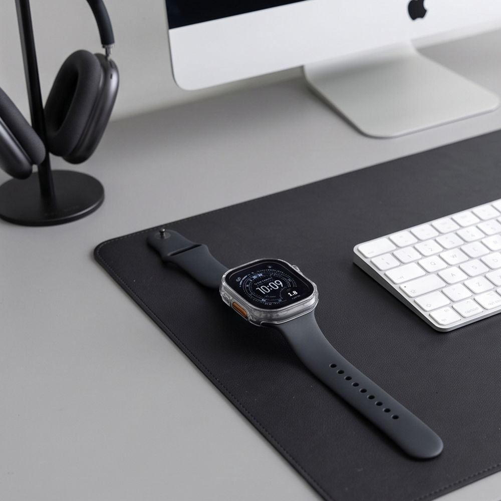 Dėklas Tech-Protect Defense Apple Watch Ultra 1 / 2 / 3 / 4 (49 mm), 2 vnt., titano ir skaidrus - Image 8