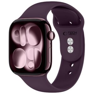 Dirželis Tech-Protect Silicone Apple Watch 8 / 9 / 10 / 11 / 12 / SE / Ultra (44 / 45 / 46 / 49 mm), tamsiai bordo
