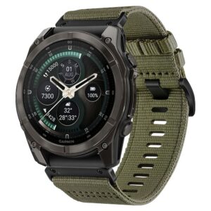 Dirželis Tech-Protect Nylon Classic Garmin Fenix 5X / 5X Plus / 6X / 6X Pro / 7X / 8 / 8 Pro / 9 / 9 Pro (51 mm), kariškas žalias