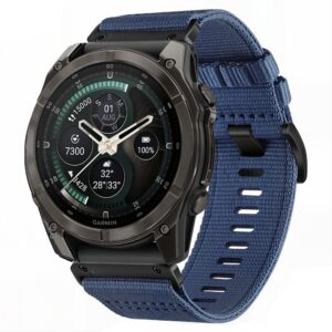 Dirželis Tech-Protect Nylon Classic Garmin Fenix 5X / 5X Plus / 6X / 6X Pro / 7X / 8 / 8 Pro / 9 / 9 Pro (47 mm), tamsiai mėlynas