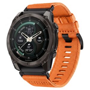 Dirželis Tech-Protect Nylon Classic Garmin Fenix 5X / 5X Plus / 6X / 6X Pro / 7X / 8 / 8 Pro / 9 / 9 Pro (47 mm), oranžinis
