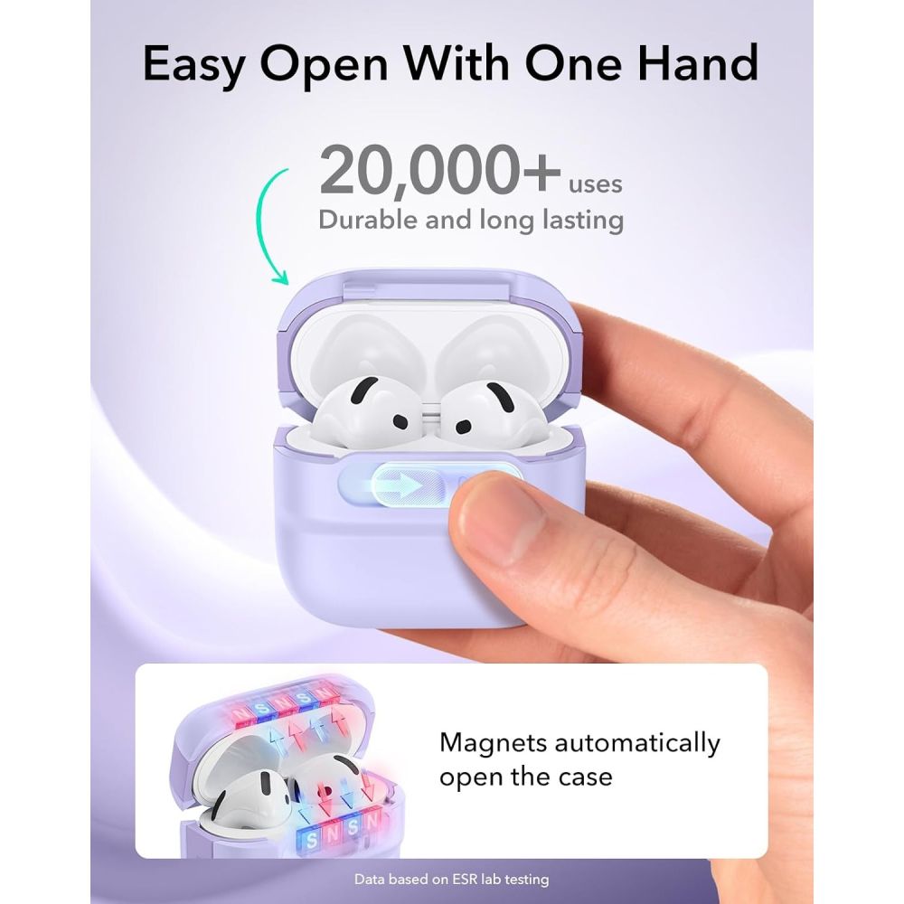 Dėklas ESR Pulse HaloLock MagSafe Apple AirPods 4 / 5, levandinis - Image 2