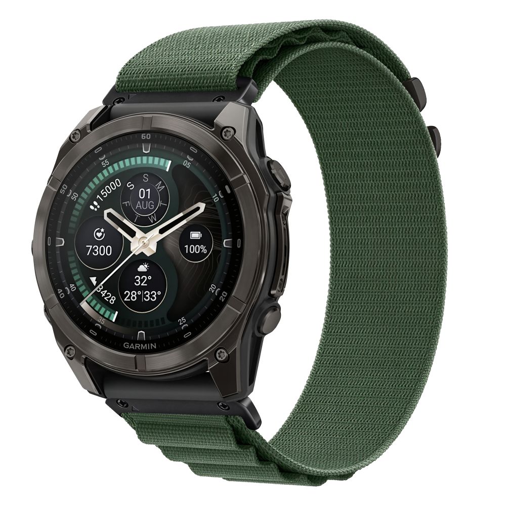 Dirželis Tech-Protect Nylon Pro Garmin Fenix 5X / 5X Plus / 6X / 6X Pro / 7X / 8 / 8 Pro / 9 / 9 Pro (47 mm), tamsiai žalias - Image 2