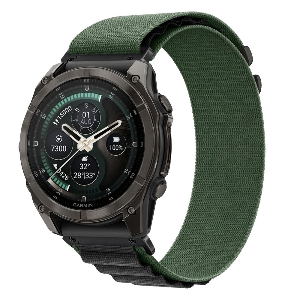 Dirželis Tech-Protect Nylon Pro Garmin Fenix 5X / 5X Plus / 6X / 6X Pro / 7X / 8 / 8 Pro / 9 / 9 Pro (51 mm), žalias/juodas - Image 2