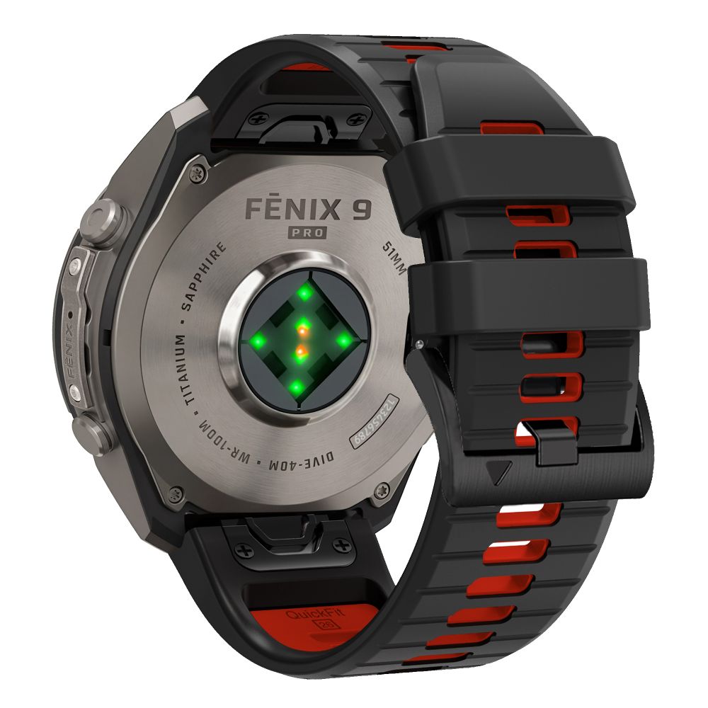 Dirželis Tech-Protect IconBand Pro Garmin Fenix 5X / 5X Plus / 6X / 6X Pro / 7X / 8 / 8 Pro / 9 / 9 Pro (51 mm), juodas / raudonas - Image 2