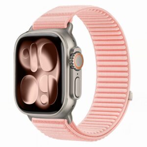 Dirželis Tech-Protect NylonLoop Apple Watch 8 / 9 / 10 / 11 / 12 / SE (40 / 41 / 42 mm), šviesiai rožinis