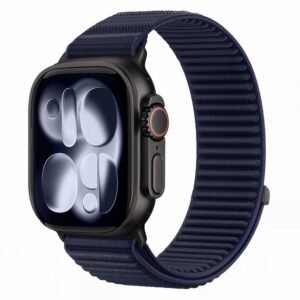 Dirželis Tech-Protect NylonLoop Apple Watch 8 / 9 / 10 / 11 / 12 / SE / Ultra (44 / 45 / 46 / 49 mm), tamsiai mėlynas