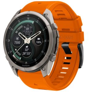 Dirželis Tech-Protect Silicone Garmin Fenix 5X / 5X Plus / 6X / 6X Pro / 7X / 8 / 8 Pro / 9 / 9 Pro (47 mm), oranžinis