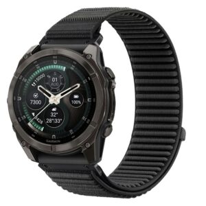 Dirželis Tech-Protect NylonLoop Garmin Fenix 5X / 5X Plus / 6X / 6X Pro / 7X / 8 / 8 Pro / 9 / 9 Pro (51 mm), juodas