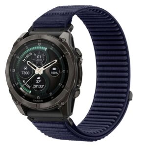 Dirželis Tech-Protect NylonLoop Garmin Fenix 5X / 5X Plus / 6X / 6X Pro / 7X / 8 / 8 Pro / 9 / 9 Pro (51 mm), tamsiai mėlynas