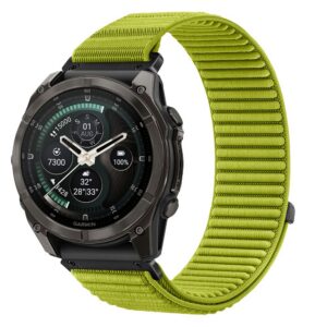 Dirželis Tech-Protect NylonLoop Garmin Fenix 5X / 5X Plus / 6X / 6X Pro / 7X / 8 / 8 Pro / 9 / 9 Pro (51 mm), elektrinis laimo žalias
