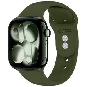 Dirželis Tech-Protect Silicone Apple Watch 8 / 9 / 10 / 11 / 12 / SE / Ultra (44 / 45 / 46 / 49 mm), alyvuogių žalias
