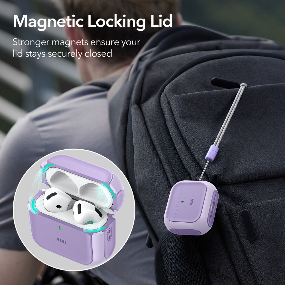 Dėklas ESR Orbit HaloLock MagSafe Apple AirPods 4 / 5, violetinis - Image 2