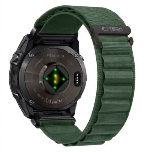 Dirželis Tech-Protect Nylon Pro Garmin Fenix 5X / 5X Plus / 6X / 6X Pro / 7X / 8 / 8 Pro / 9 / 9 Pro (47 mm), tamsiai žalias