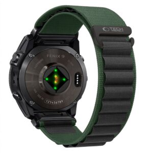 Dirželis Tech-Protect Nylon Pro Garmin Fenix 5X / 5X Plus / 6X / 6X Pro / 7X / 8 / 8 Pro / 9 / 9 Pro (51 mm), žalias/juodas