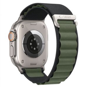 Dirželis Tech-Protect Nylon Pro Apple Watch 8 / 9 / 10 / 11 / 12 / SE / Ultra (44 / 45 / 46 / 49 mm), juodas / žalias