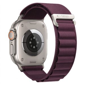 Dirželis Tech-Protect Nylon Pro Apple Watch 8 / 9 / 10 / 11 / 12 / SE / Ultra (44 / 45 / 46 / 49 mm), tamsiai bordo