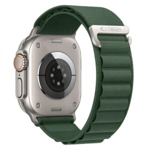 Dirželis Tech-Protect Nylon Pro Apple Watch 8 / 9 / 10 / 11 / 12 / SE / Ultra (44 / 45 / 46 / 49 mm), kariškas žalias