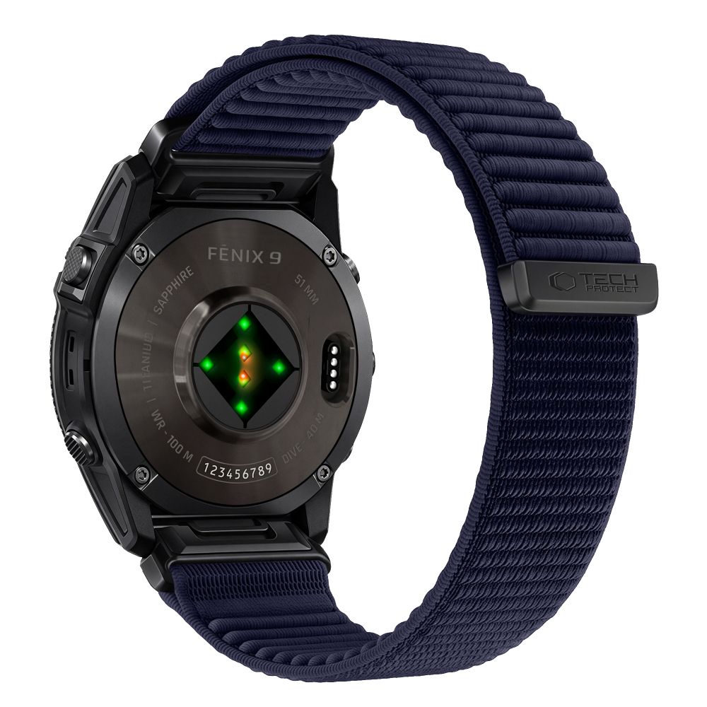 Dirželis Tech-Protect NylonLoop Garmin Fenix 5X / 5X Plus / 6X / 6X Pro / 7X / 8 / 8 Pro / 9 / 9 Pro (51 mm), tamsiai mėlynas - Image 2