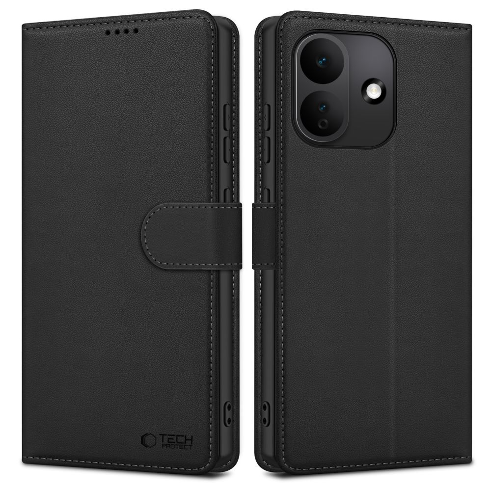 Dėklas Tech-Protect Wallet Xiaomi Redmi Note 17 Pro 5G, matinis juodas
