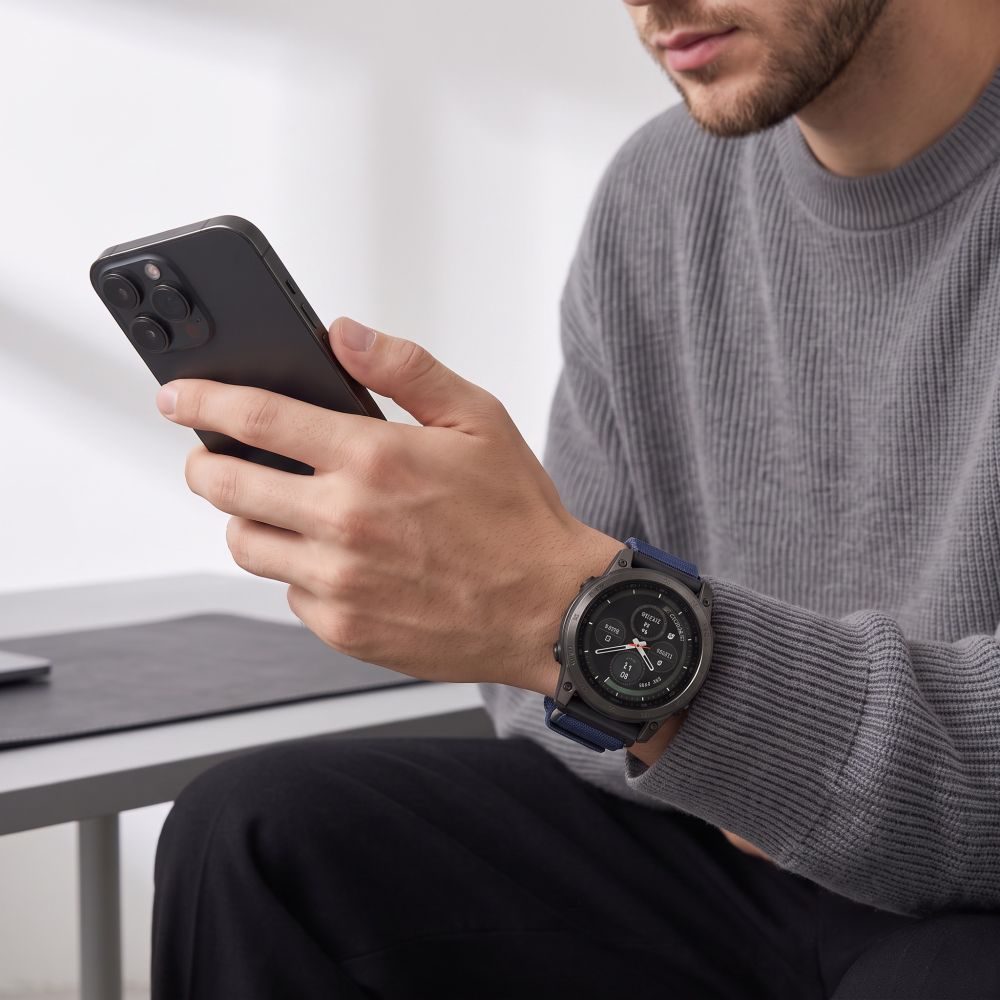 Dirželis Tech-Protect Nylon Classic Garmin Fenix 5X / 5X Plus / 6X / 6X Pro / 7X / 8 / 8 Pro / 9 / 9 Pro (51 mm), vidurnakčio mėlynas - Image 4