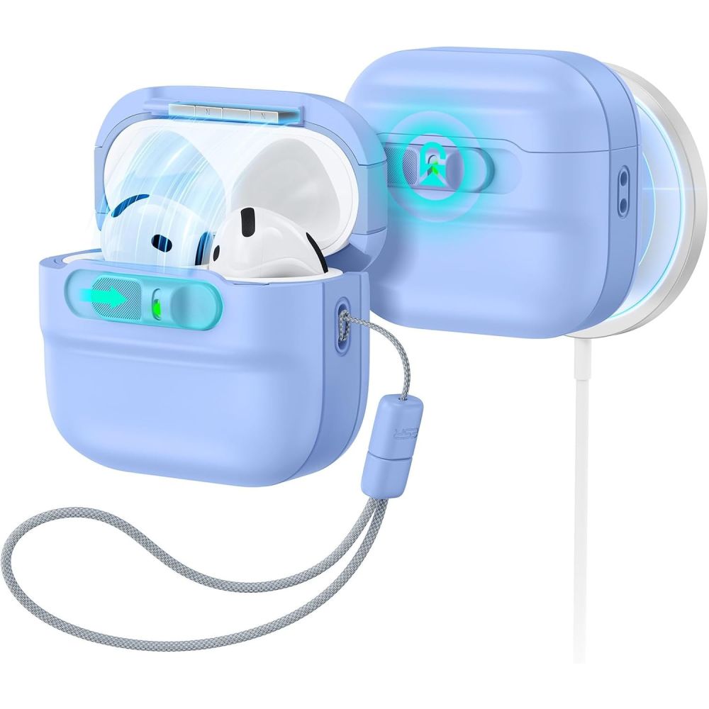 Dėklas ESR Pulse HaloLock MagSafe Apple AirPods 4 / 5, šviesiai mėlynas