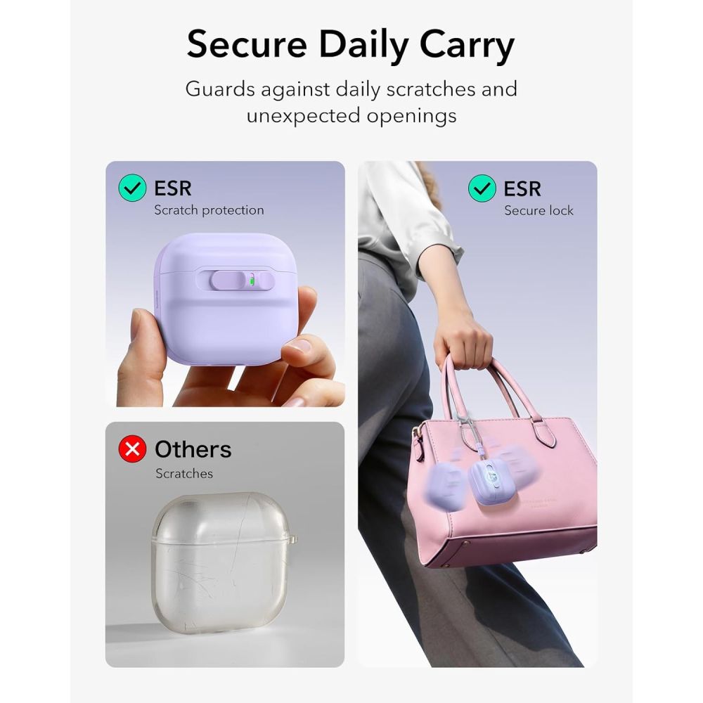 Dėklas ESR Pulse HaloLock MagSafe Apple AirPods 4 / 5, levandinis - Image 4