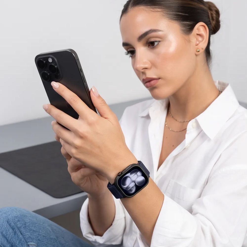 Dirželis Tech-Protect NylonLoop Apple Watch 8 / 9 / 10 / 11 / 12 / SE / Ultra (44 / 45 / 46 / 49 mm), tamsiai mėlynas - Image 4