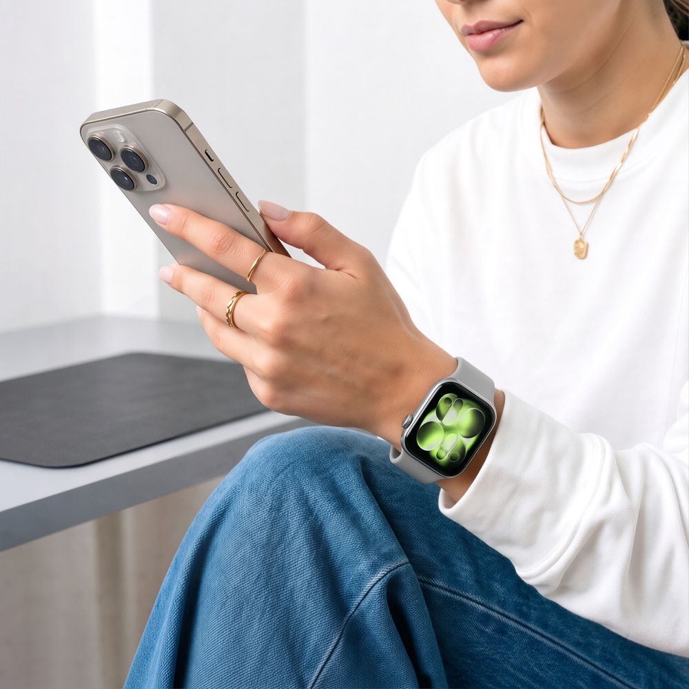 Dirželis Tech-Protect Silicone Apple Watch 8 / 9 / 10 / 11 / 12 / SE / Ultra (44 / 45 / 46 / 49 mm), mėnulio pilkas - Image 4
