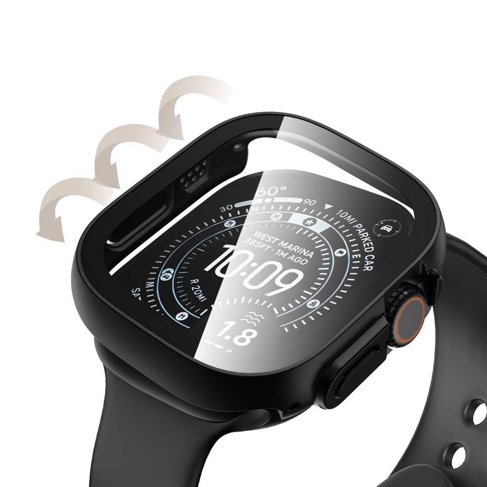 Dėklas Tech-Protect Defense Apple Watch Ultra 1 / 2 / 3 / 4 (49 mm), 2 vnt., juodas ir skaidrus - Image 5