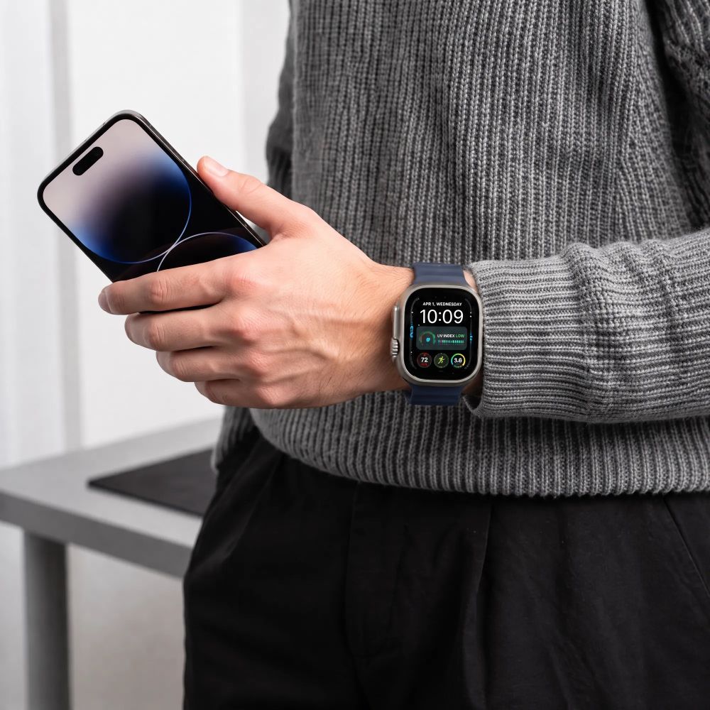 Dirželis Tech-Protect Silicone Line Apple Watch 8 / 9 / 10 / 11 / 12 / SE / Ultra (44 / 45 / 46 / 49 mm), atlanto mėlynas - Image 4