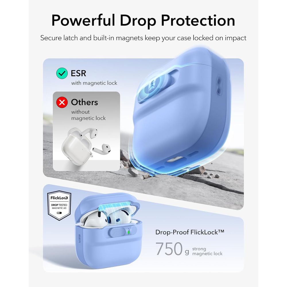 Dėklas ESR Pulse HaloLock MagSafe Apple AirPods 4 / 5, šviesiai mėlynas - Image 4