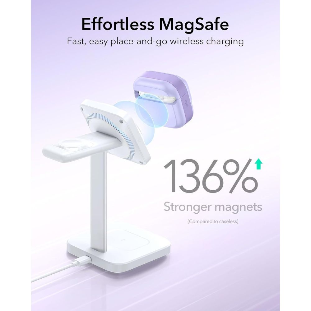 Dėklas ESR Pulse HaloLock MagSafe Apple AirPods 4 / 5, levandinis - Image 3