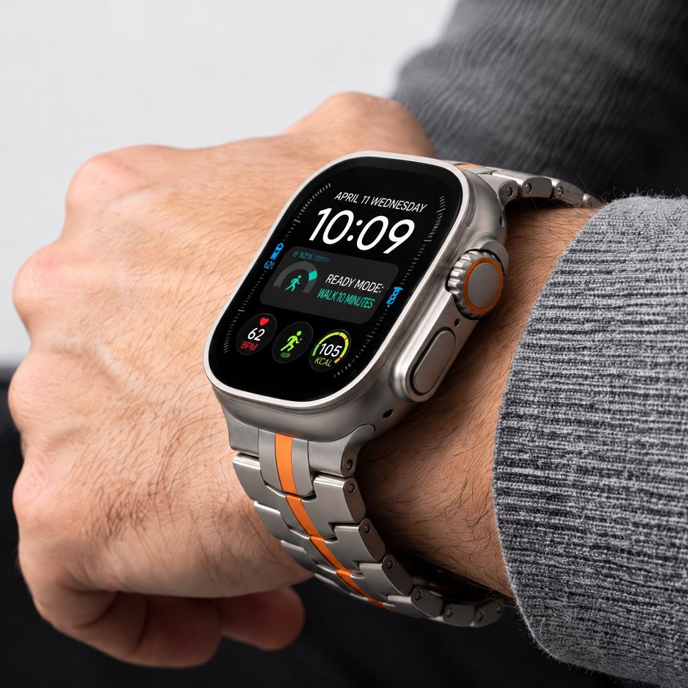 Dirželis Tech-Protect Stainless Apple Watch 8 / 9 / 10 / 11 / 12 / SE / Ultra (44 / 45 / 46 / 49 mm), titano oranžinis - Image 6