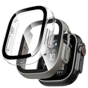 Dėklas Tech-Protect Defense Apple Watch Ultra 1 / 2 / 3 / 4 (49 mm), 2 vnt., titano ir skaidrus