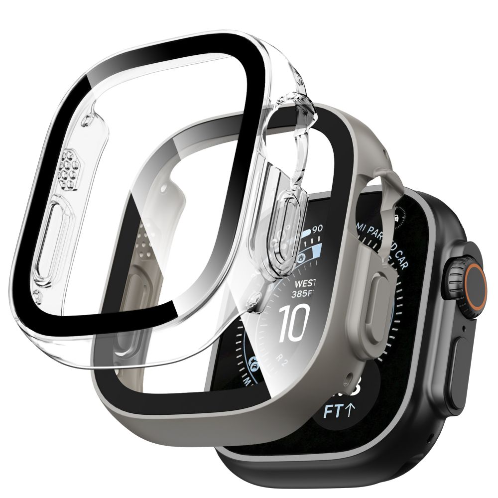 Dėklas Tech-Protect Defense Apple Watch Ultra 1 / 2 / 3 / 4 (49 mm), 2 vnt., titano ir skaidrus