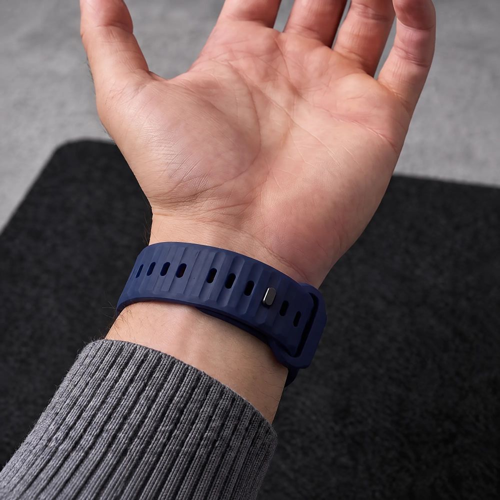Dirželis Tech-Protect Silicone Line Apple Watch 8 / 9 / 10 / 11 / 12 / SE / Ultra (44 / 45 / 46 / 49 mm), atlanto mėlynas - Image 5