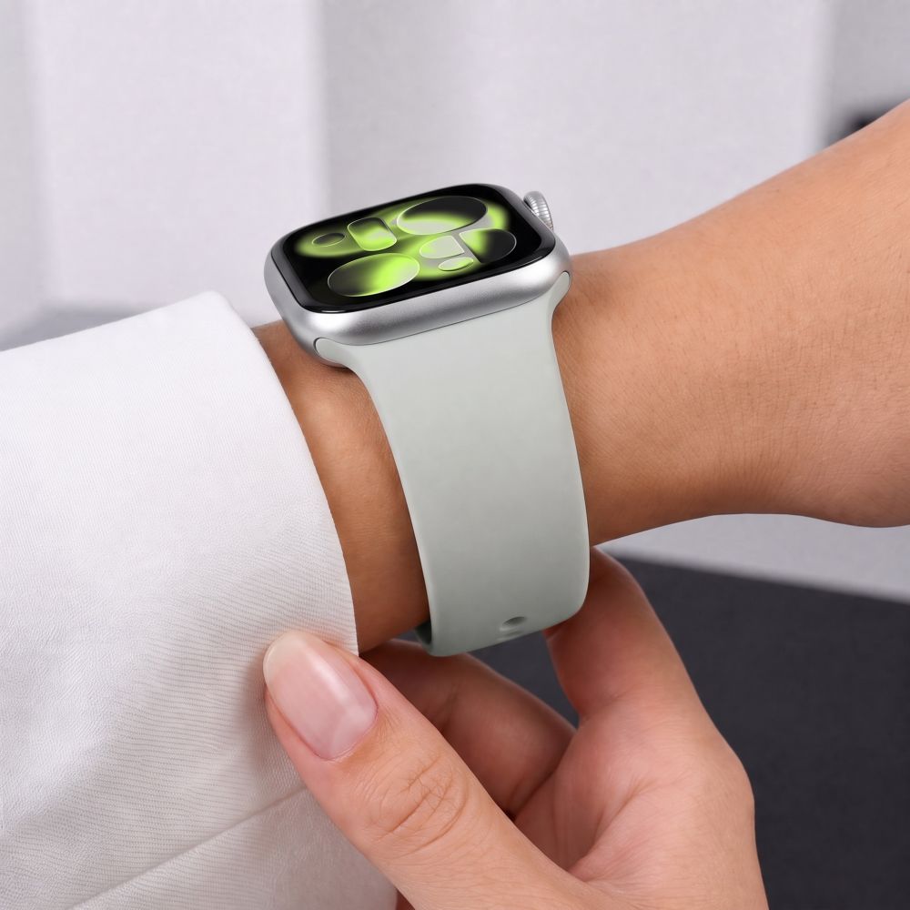Dirželis Tech-Protect Silicone Apple Watch 8 / 9 / 10 / 11 / 12 / SE / Ultra (44 / 45 / 46 / 49 mm), mėnulio pilkas - Image 6