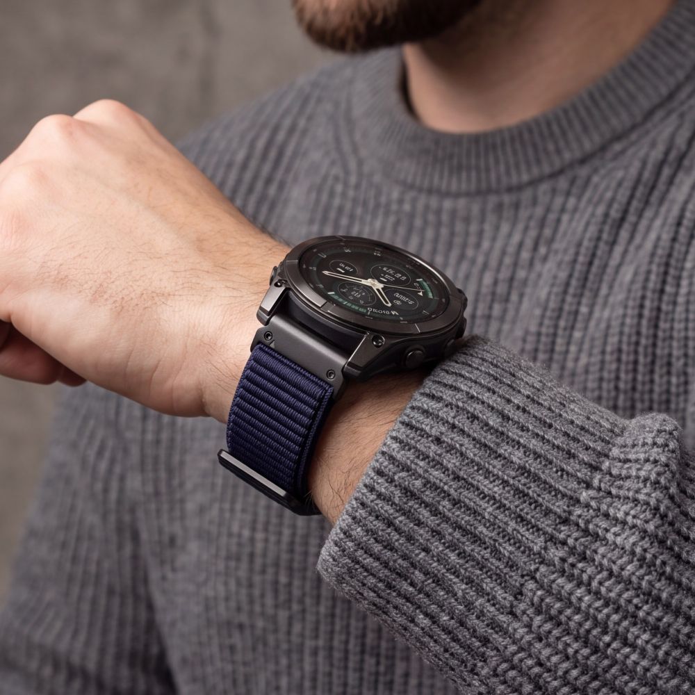 Dirželis Tech-Protect NylonLoop Garmin Fenix 5X / 5X Plus / 6X / 6X Pro / 7X / 8 / 8 Pro / 9 / 9 Pro (51 mm), tamsiai mėlynas - Image 6