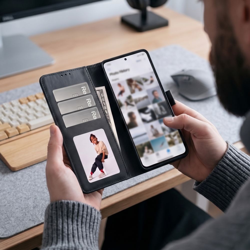 Dėklas Tech-Protect Wallet Xiaomi Redmi Note 17 Pro 5G, matinis juodas - Image 6