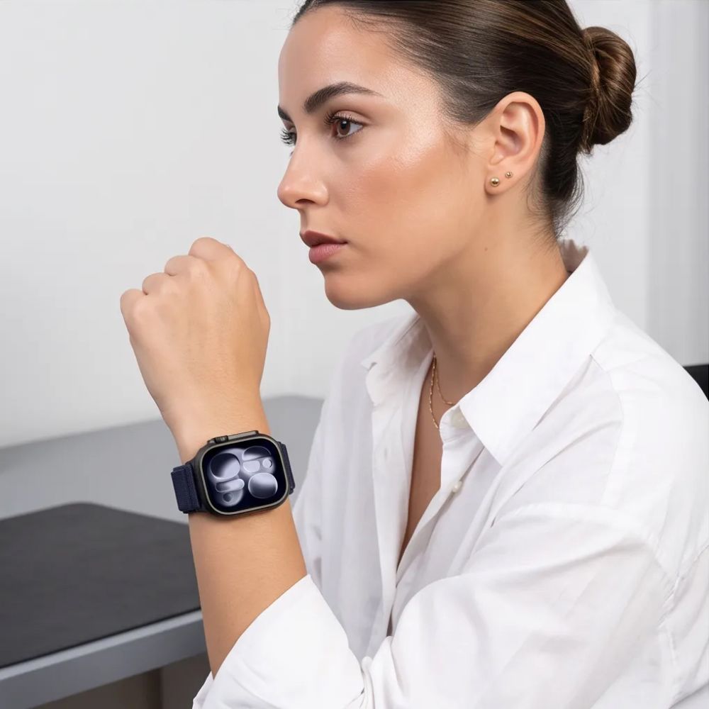 Dirželis Tech-Protect NylonLoop Apple Watch 8 / 9 / 10 / 11 / 12 / SE / Ultra (44 / 45 / 46 / 49 mm), tamsiai mėlynas - Image 7