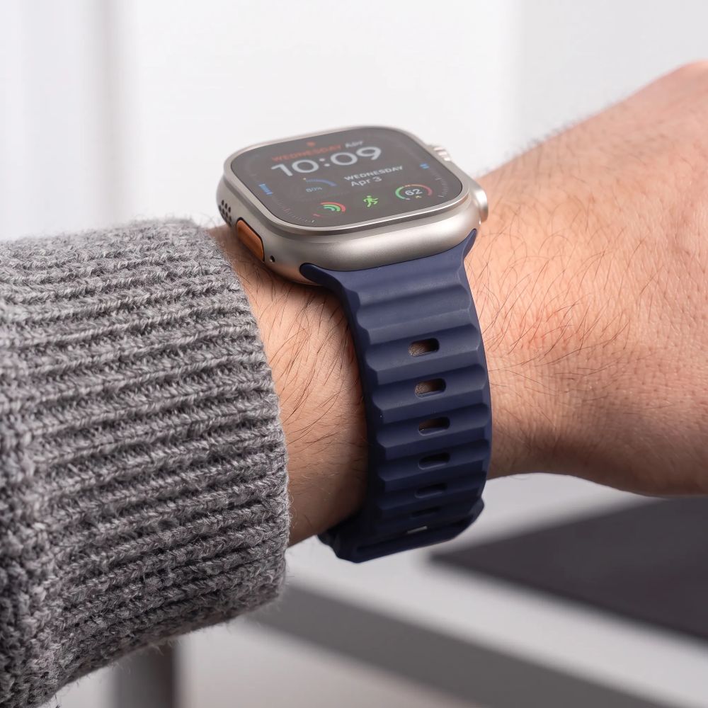 Dirželis Tech-Protect Silicone Line Apple Watch 8 / 9 / 10 / 11 / 12 / SE / Ultra (44 / 45 / 46 / 49 mm), atlanto mėlynas - Image 7