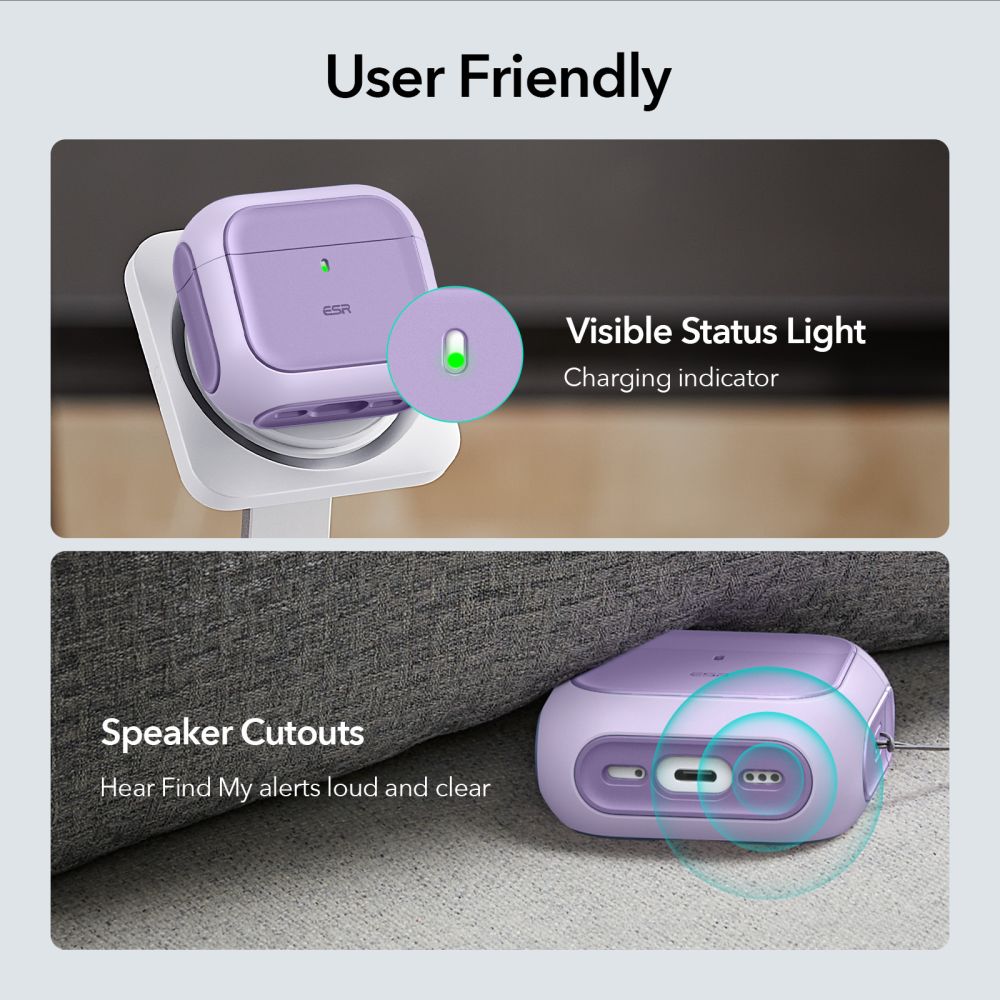 Dėklas ESR Orbit HaloLock MagSafe Apple AirPods 4 / 5, violetinis - Image 7
