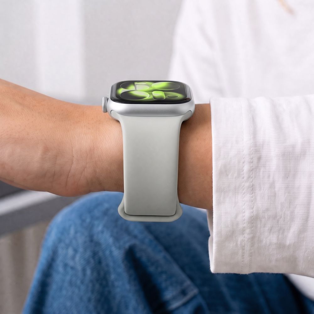 Dirželis Tech-Protect Silicone Apple Watch 8 / 9 / 10 / 11 / 12 / SE / Ultra (44 / 45 / 46 / 49 mm), mėnulio pilkas - Image 8