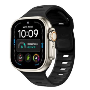 Dirželis Tech-Protect Silicone Line Apple Watch 8 / 9 / 10 / 11 / 12 / SE / Ultra (44 / 45 / 46 / 49 mm), juodas