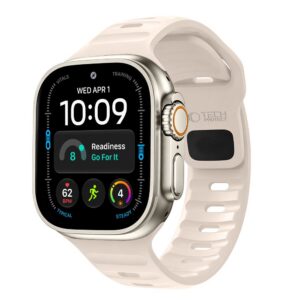 Dirželis Tech-Protect Silicone Line Apple Watch 8 / 9 / 10 / 11 / 12 / SE / Ultra (44 / 45 / 46 / 49 mm), smėlio